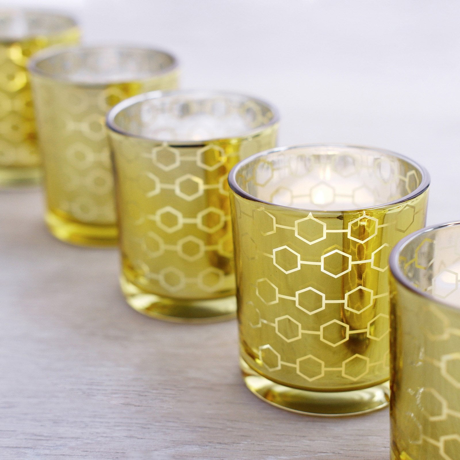 Efavormart 6 Pack Gold Mercury Glass Votive Candle Holders Honeycomb Design Tealight Holders for Home Decor Weddings Parties Table Centerpieces Efavormart 6 Pack Gold Mercury Glass Votive Candle Holders Honeycomb Design Tealight Holders for Home Decor Weddings Parties Table Centerpieces